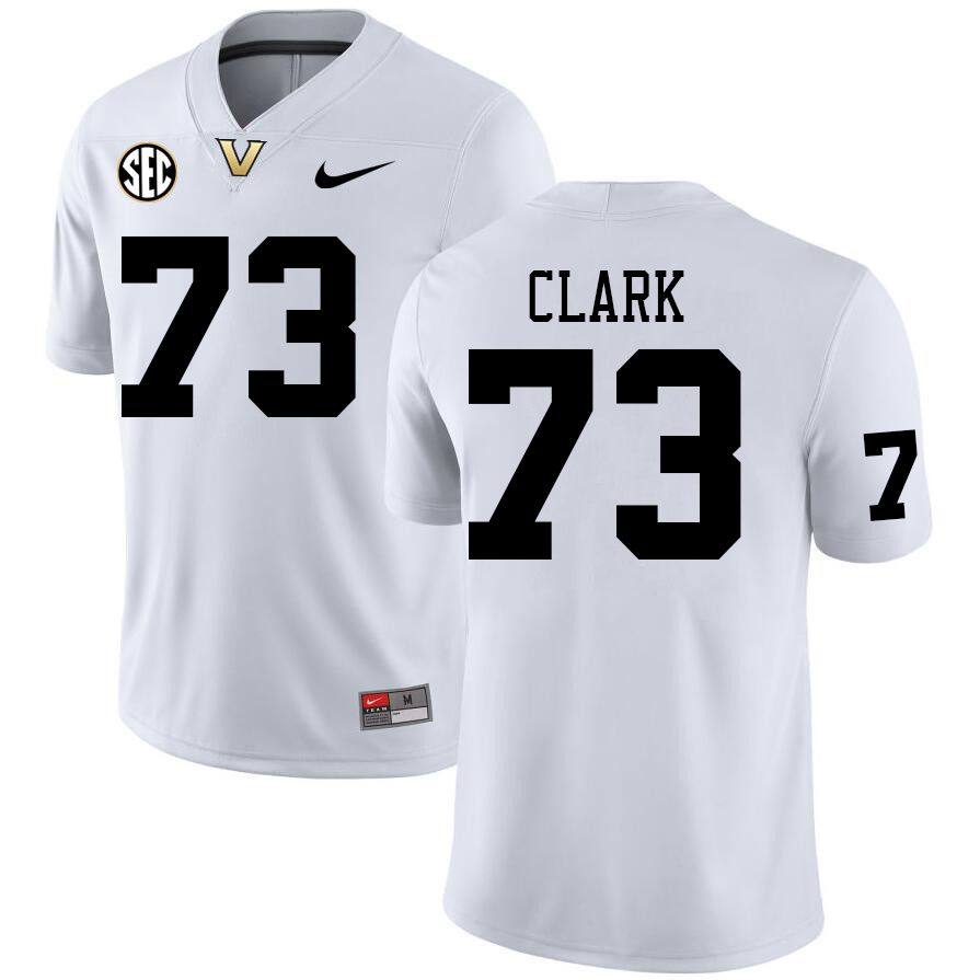 Vanderbilt Commodores #73 Charlie Clark College Football Jerseys Sale Stitched-White